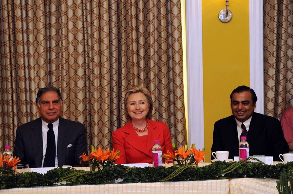 Ratan Tata With Clinton and Ambani