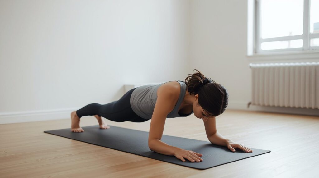 Plank Exercise Benefits for flat belly and weight loss shown in outdoor fitness